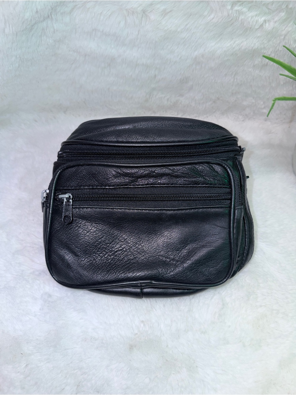 Black Multi-Zip Running Sports Crossbody Bag 💼 Travel Purse Carryall Fanny Pack